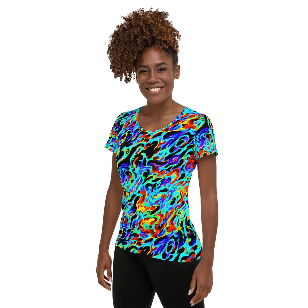 Sonic Paint on Women's Athletic T-Shirt — Left