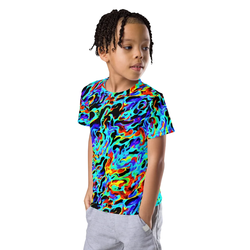 Sonic Paint on Kids Crew Neck T-Shirt — Left Front