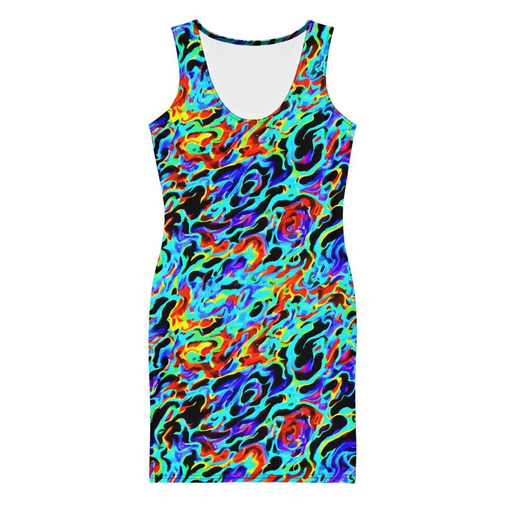 Sonic Paint on Bodycon Dress — Front