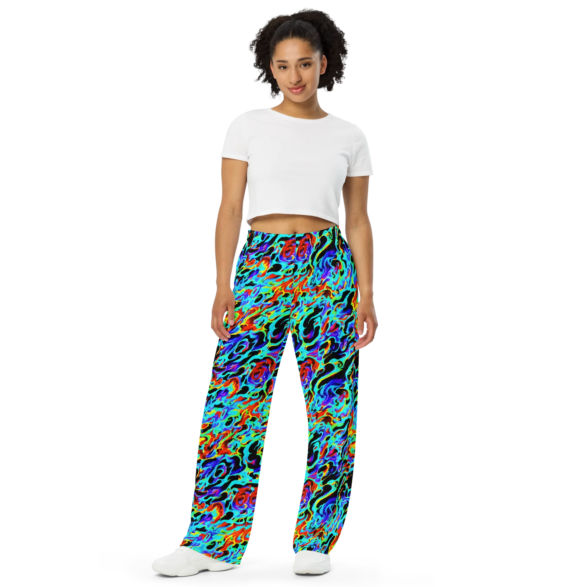 Sonic Paint on Wide-Leg Pants — Front