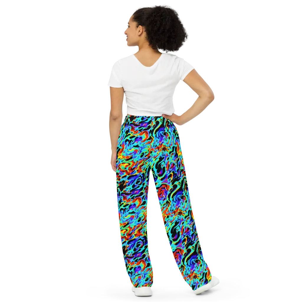 Sonic Paint on Wide-Leg Pants — Back