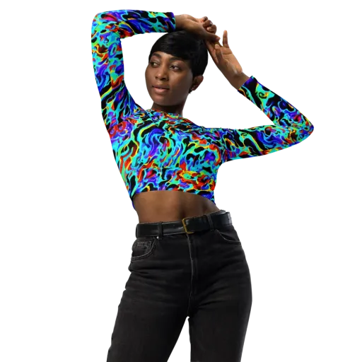 Sonic Paint on a Long Sleeve Crop Top