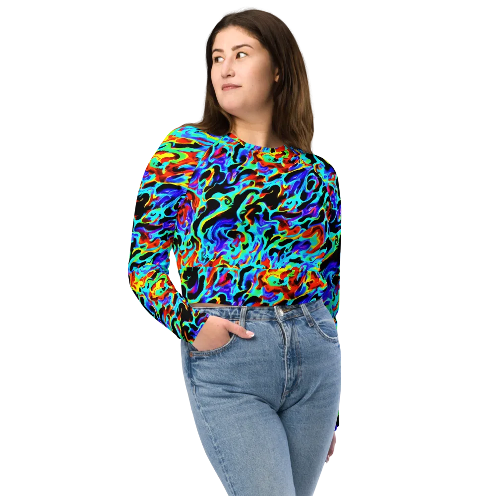 Sonic Paint on Long Sleeve Crop Top — Front