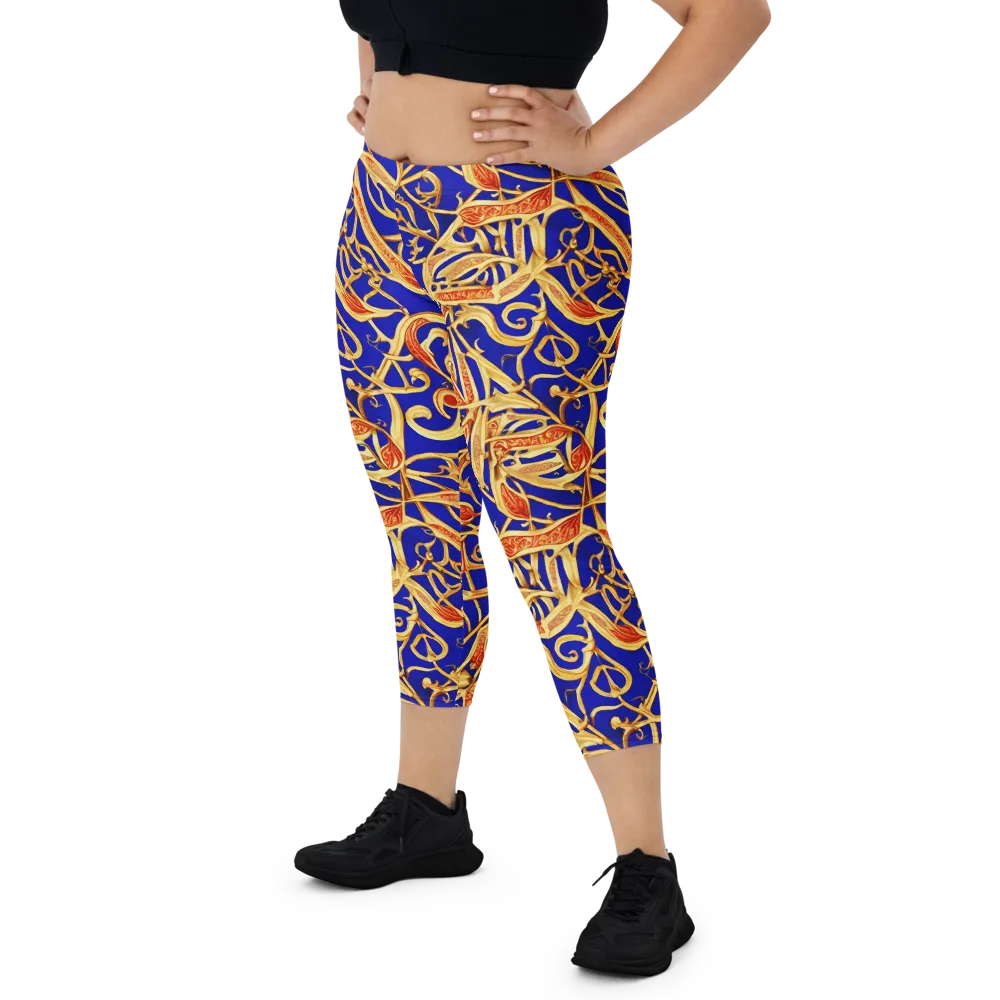 Royal Paisley on Capri Leggings — Front