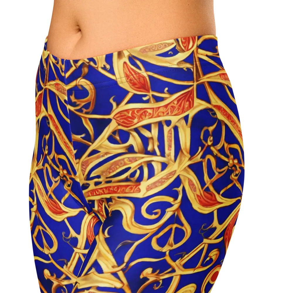 Royal Paisley on Capri Leggings — Zoomed-in