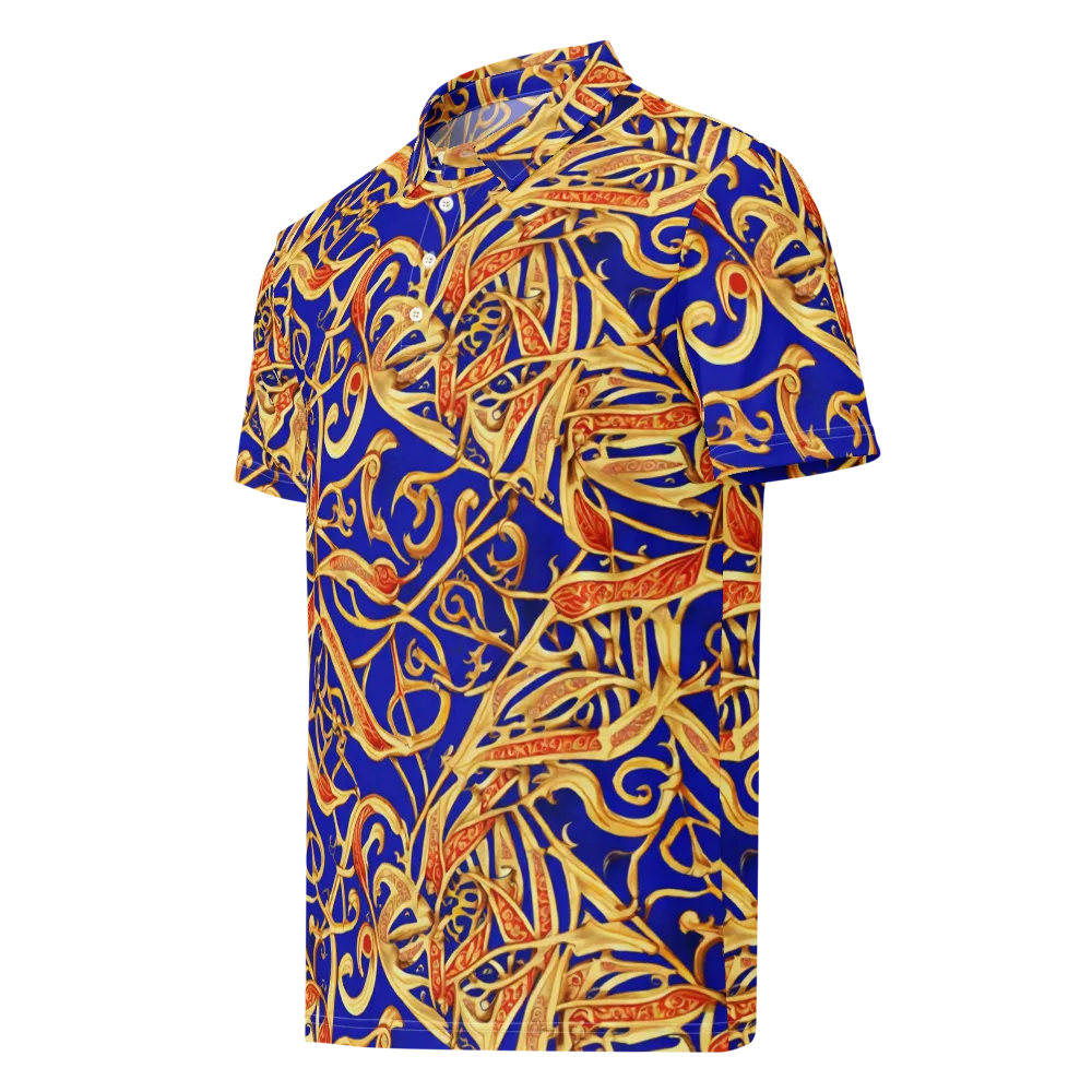 Royal Paisley on Men's Slim Fit Polo Shirt — Left Front