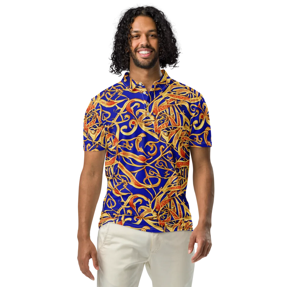 Royal Paisley on Men's Slim Fit Polo Shirt — Front