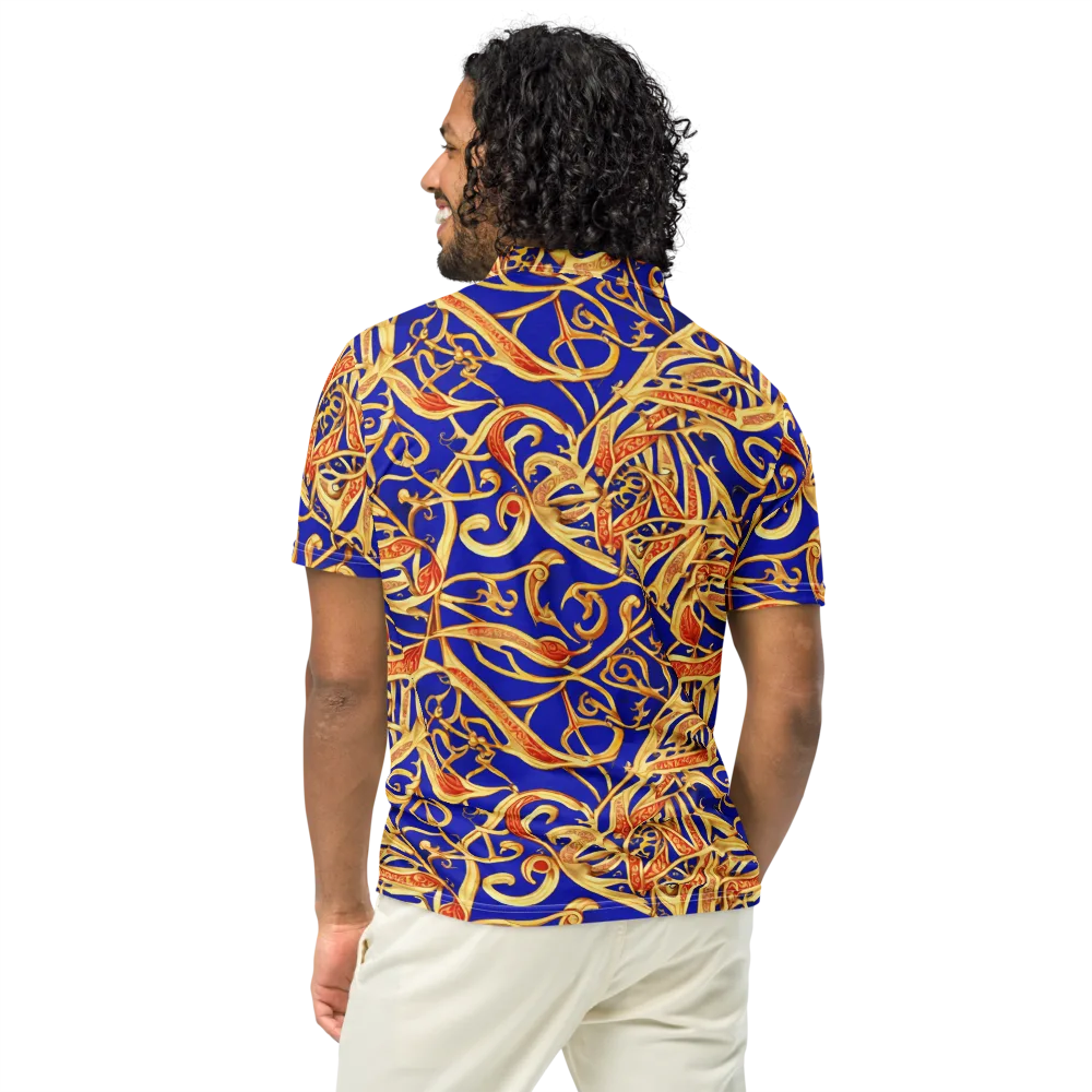 Royal Paisley on Men's Slim Fit Polo Shirt — Back