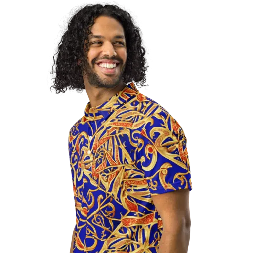 Royal Paisley on a Men's Slim Fit Polo Shirt