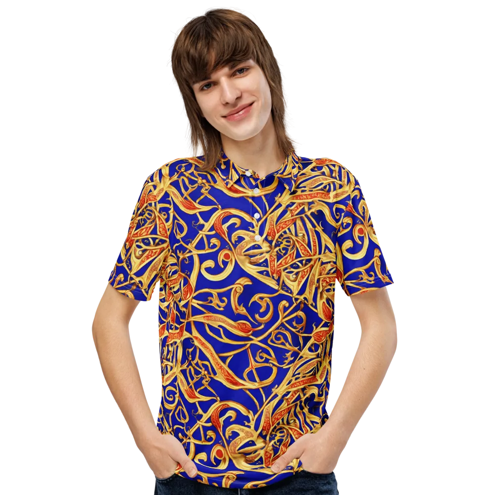 Royal Paisley on Men's Slim Fit Polo Shirt — Front