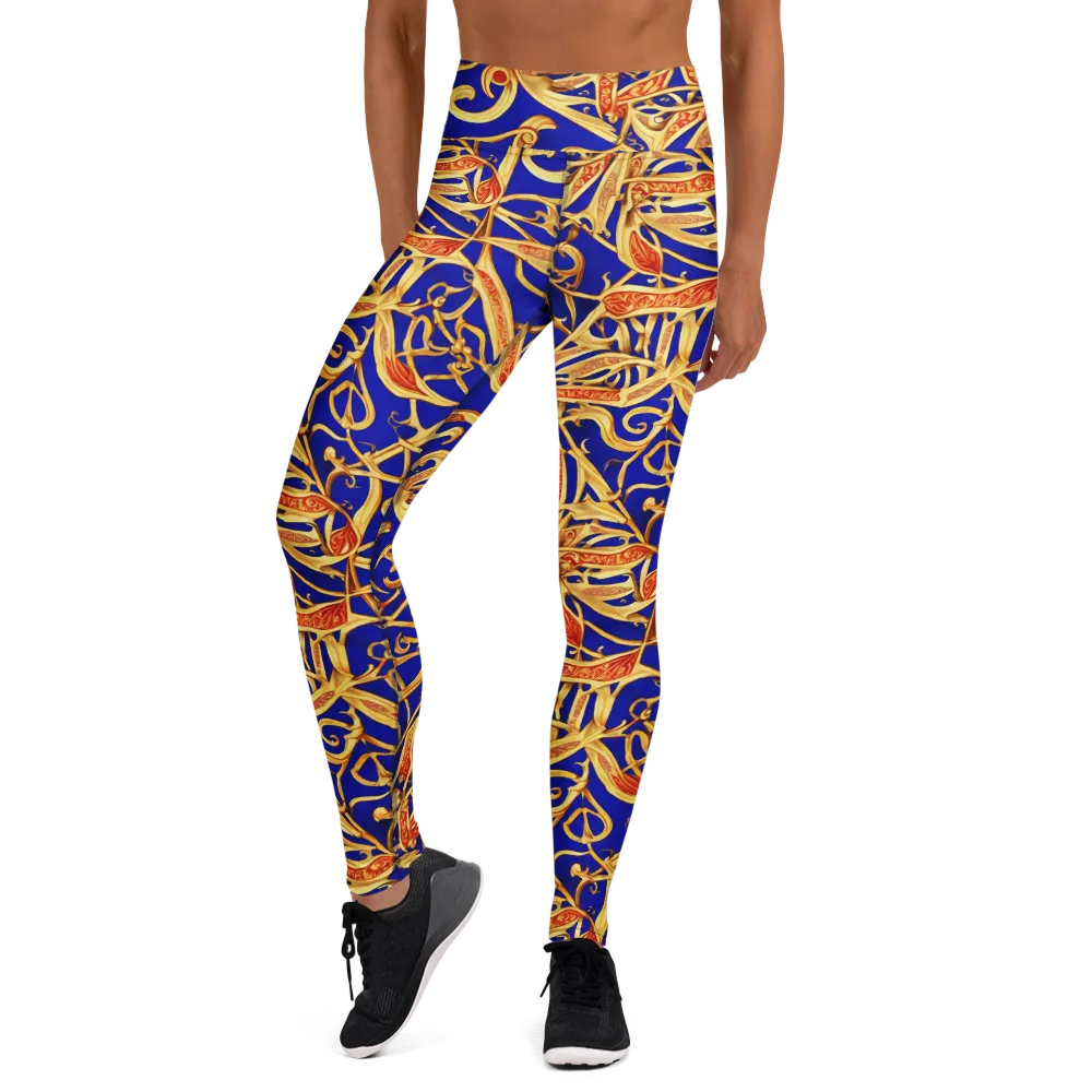 Royal Paisley on Yoga Leggings — Front