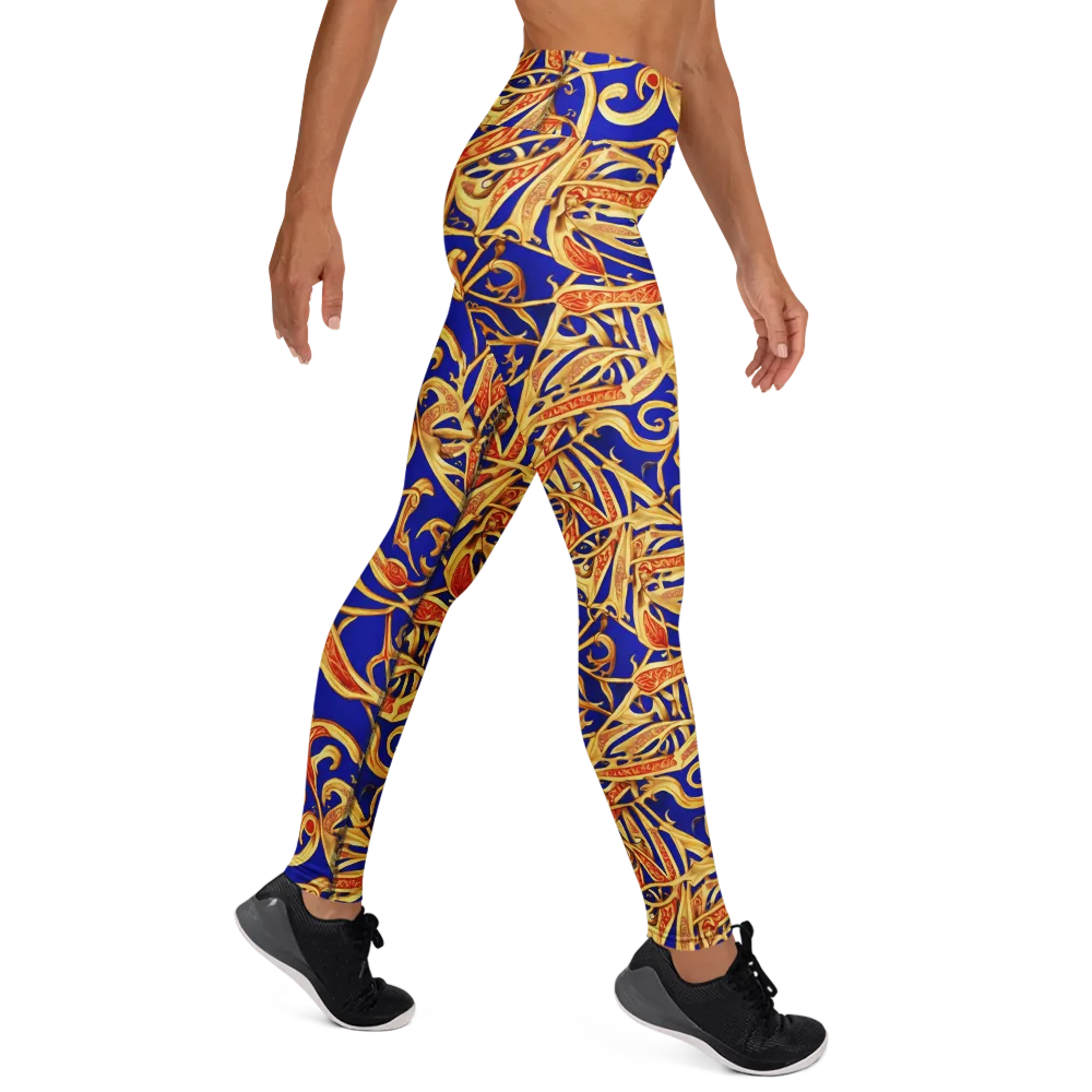 Royal Paisley on Yoga Leggings — Right