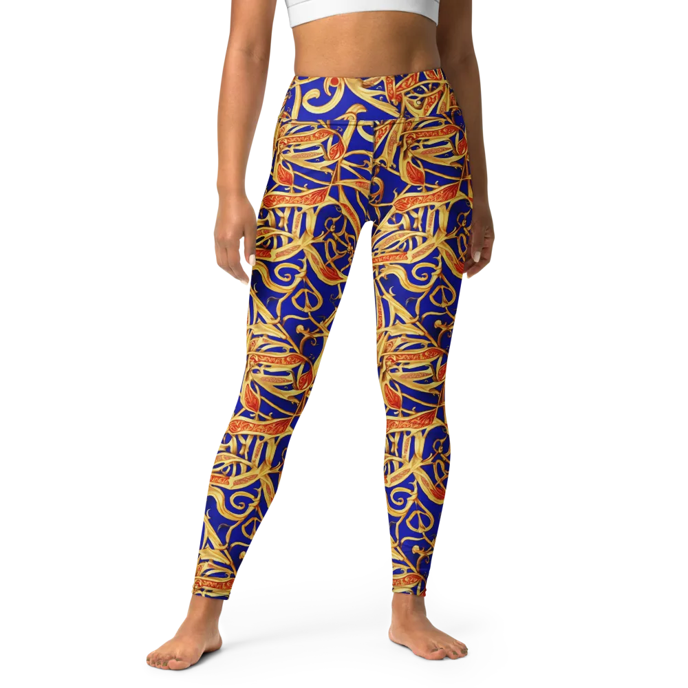 Royal Paisley on Yoga Leggings — Front