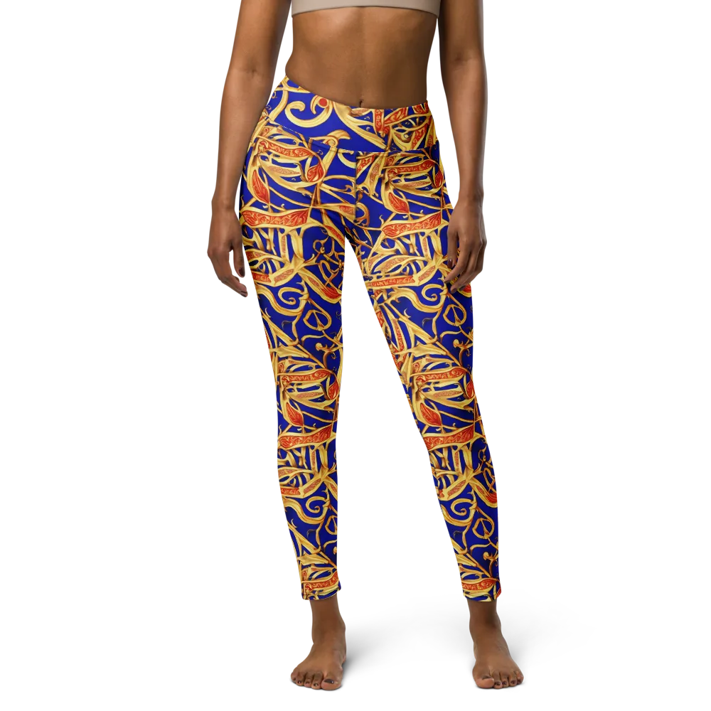 Royal Paisley on Yoga Leggings — Front