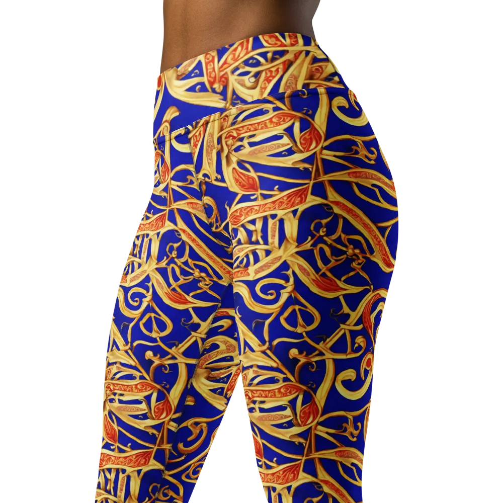 Royal Paisley on Yoga Leggings — Left Front