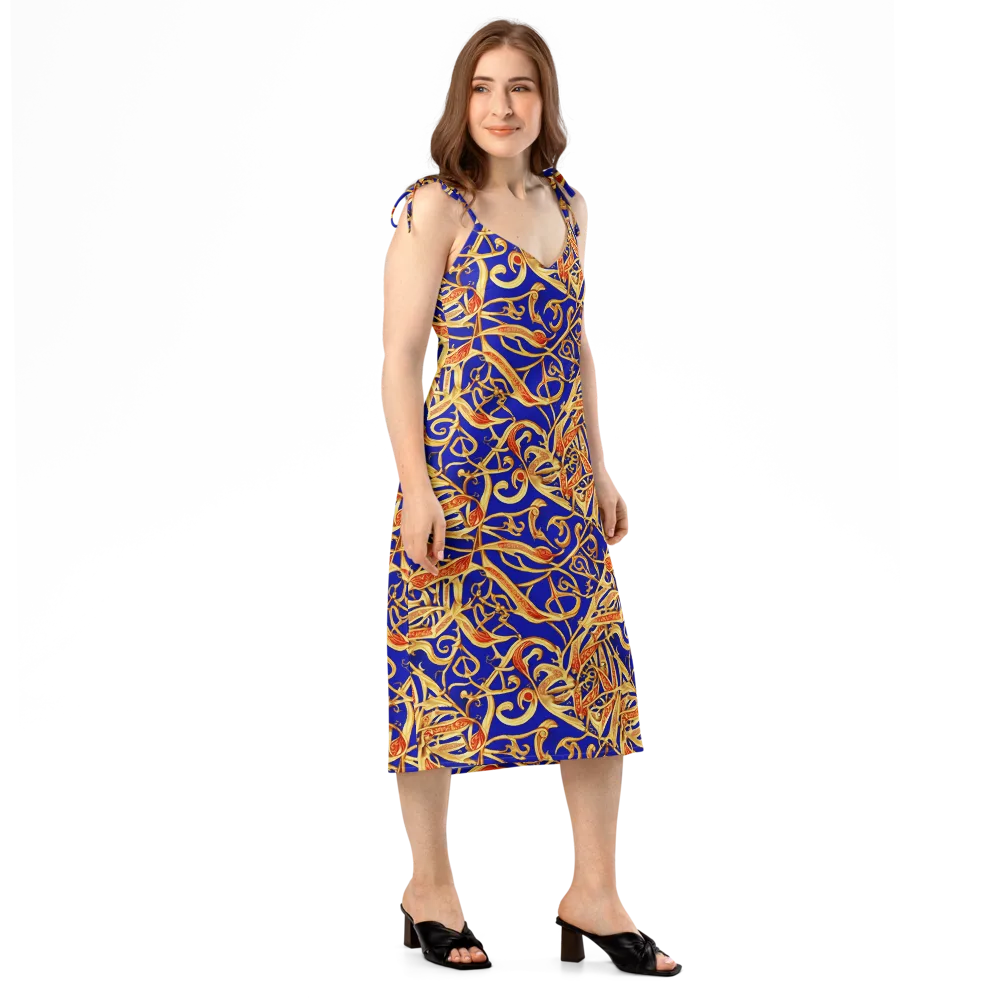 Royal Paisley on Slip Dress — Right Front