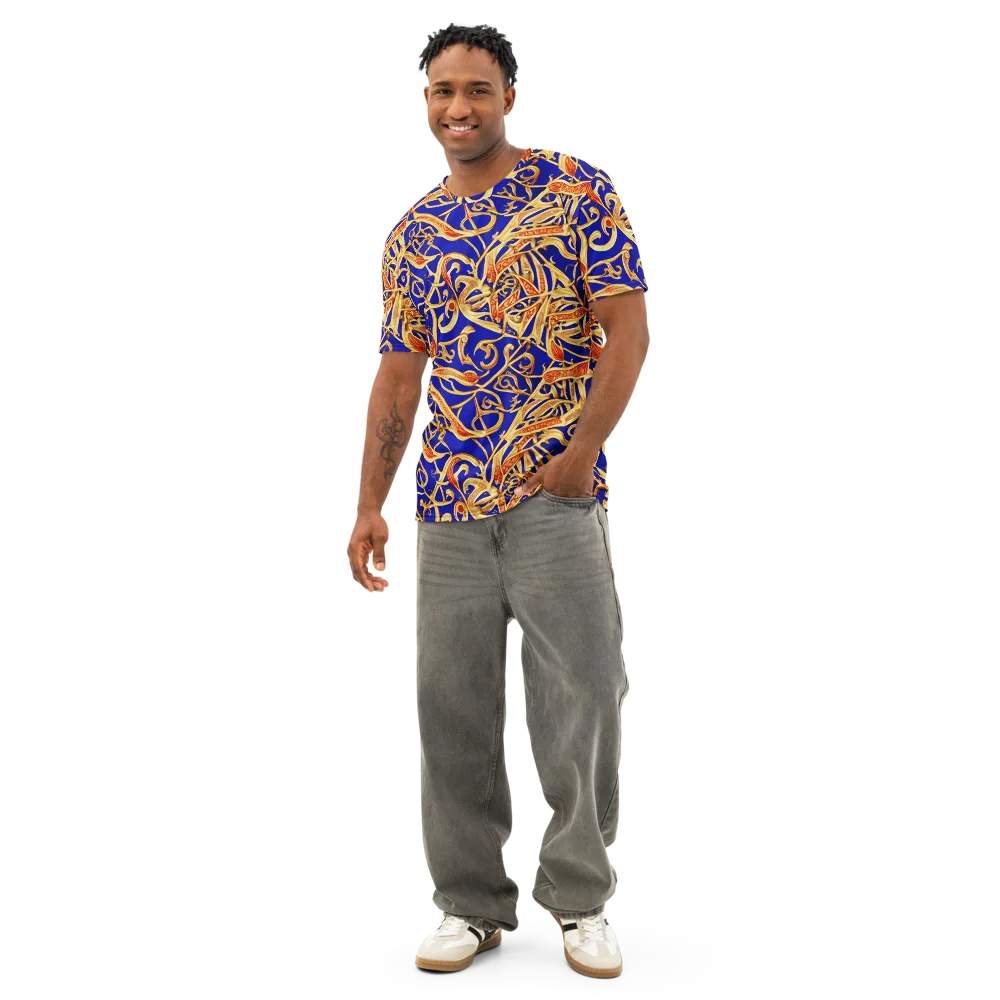 Royal Paisley on Men's Cotton Crew Neck T-Shirt — Front