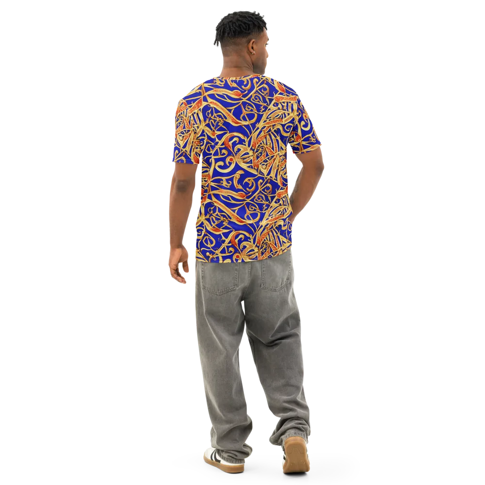 Royal Paisley on Men's Cotton Crew Neck T-Shirt — Back