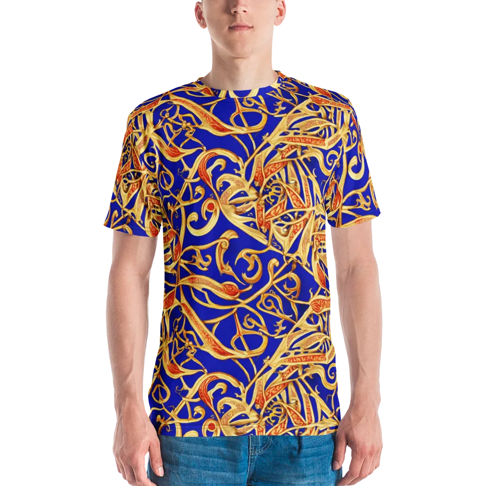 Royal Paisley on Men's Crew Neck T-Shirt — Front