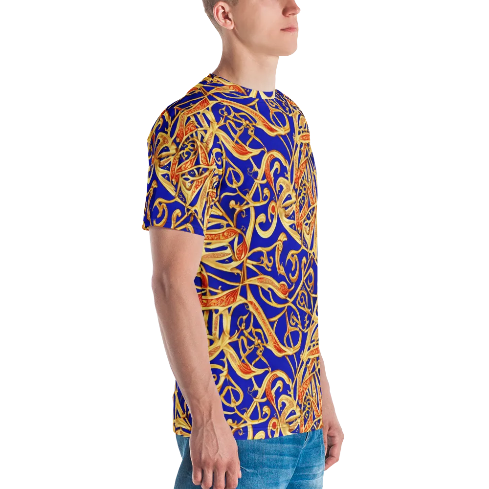Royal Paisley on Men's Crew Neck T-Shirt — Right