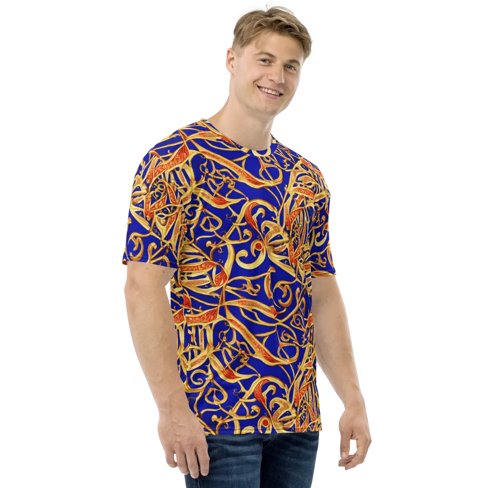 Royal Paisley on Men's Crew Neck T-Shirt — Right