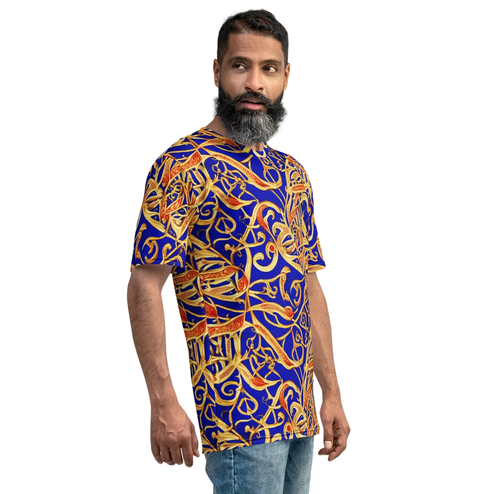 Royal Paisley on Men's Crew Neck T-Shirt — Right