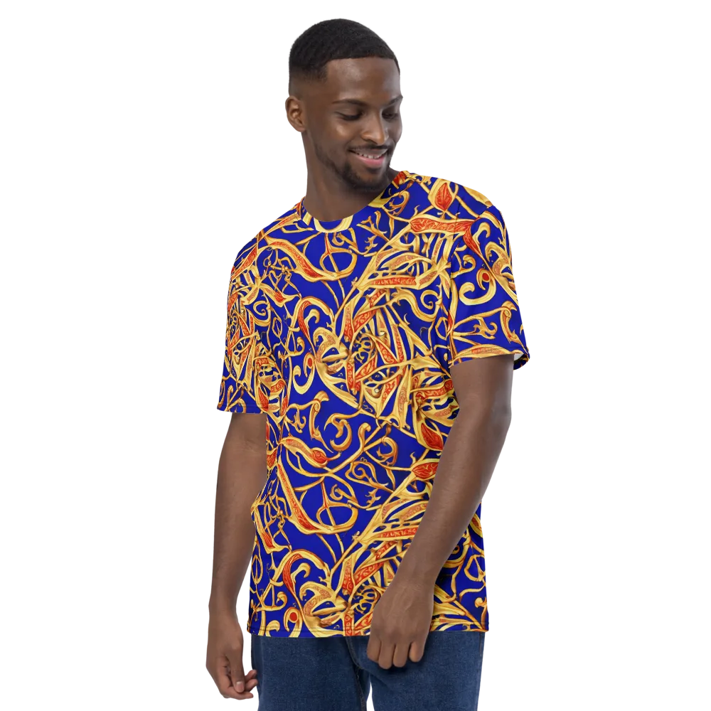 Royal Paisley on Men's Crew Neck T-Shirt — Left