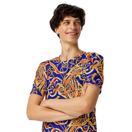 Royal Paisley on a Men's Crew Neck T-Shirt