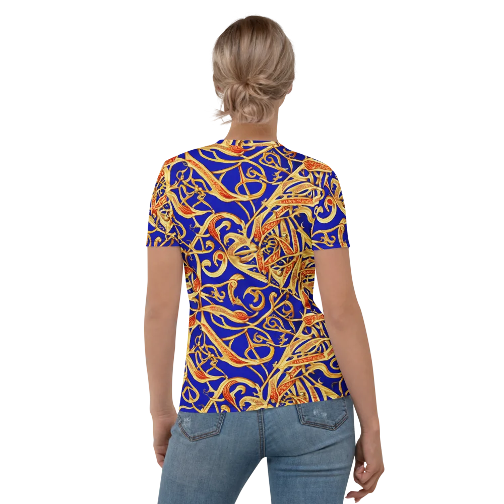Royal Paisley on Women's Crew Neck T-Shirt — Back
