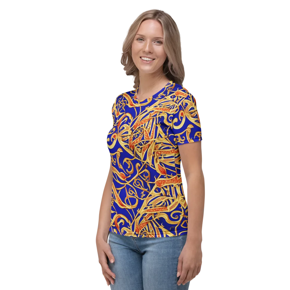 Royal Paisley on Women's Crew Neck T-Shirt — Left
