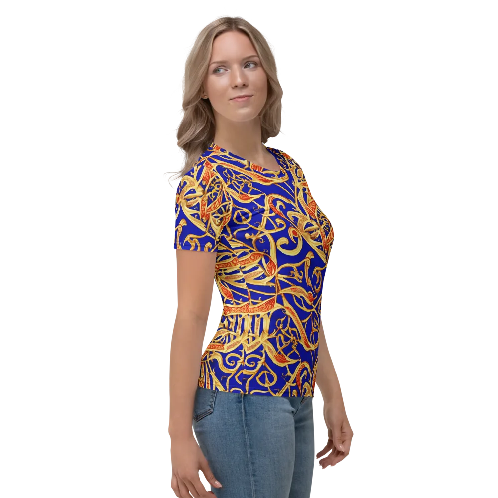 Royal Paisley on Women's Crew Neck T-Shirt — Right