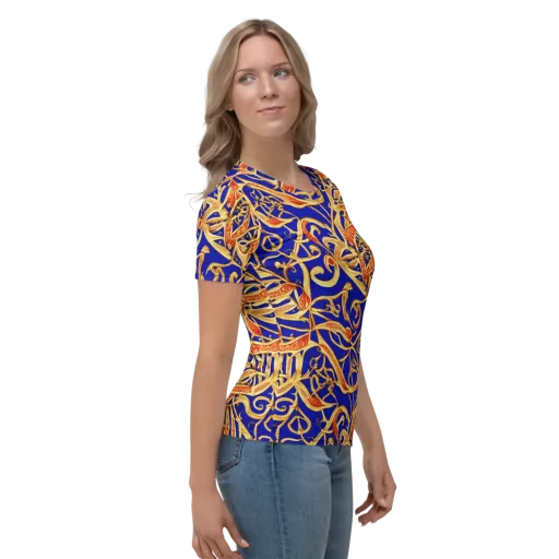 Royal Paisley on a Women's Crew Neck T-Shirt