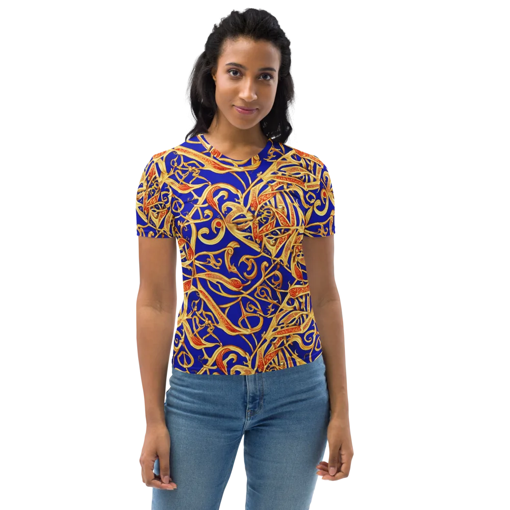 Royal Paisley on Women's Crew Neck T-Shirt — Front