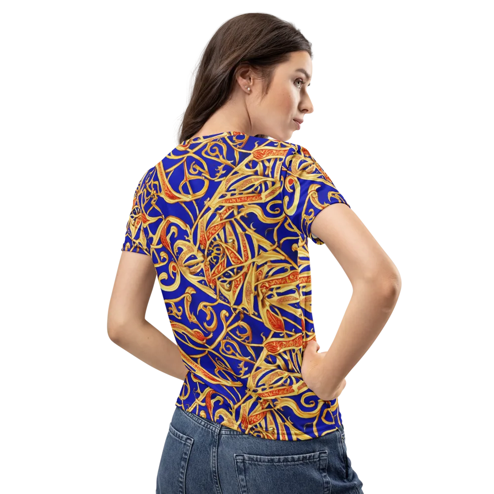Royal Paisley on Women's Crew Neck T-Shirt — Back