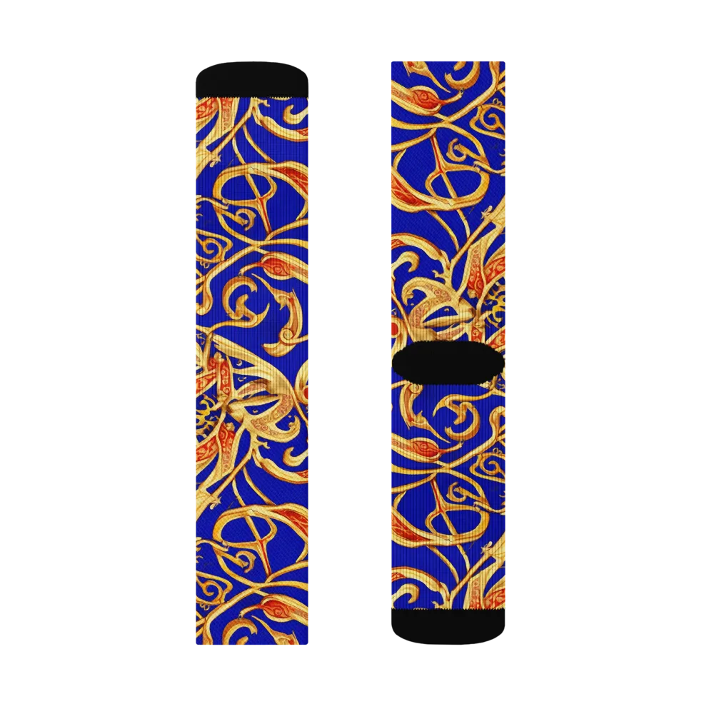 Royal Paisley on Socks — Right Sock