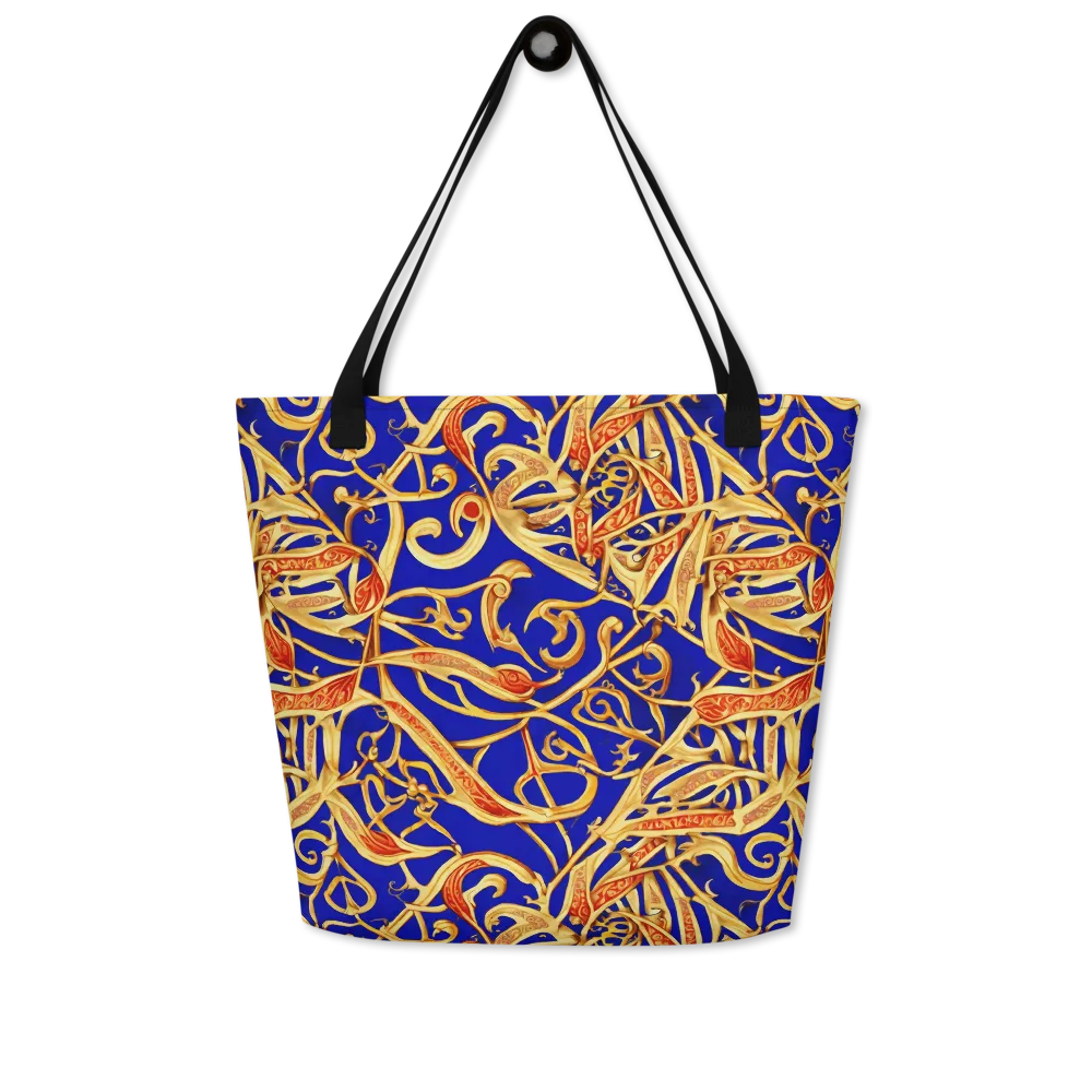 Royal Paisley on Large Tote Bag W/ Pocket — Front