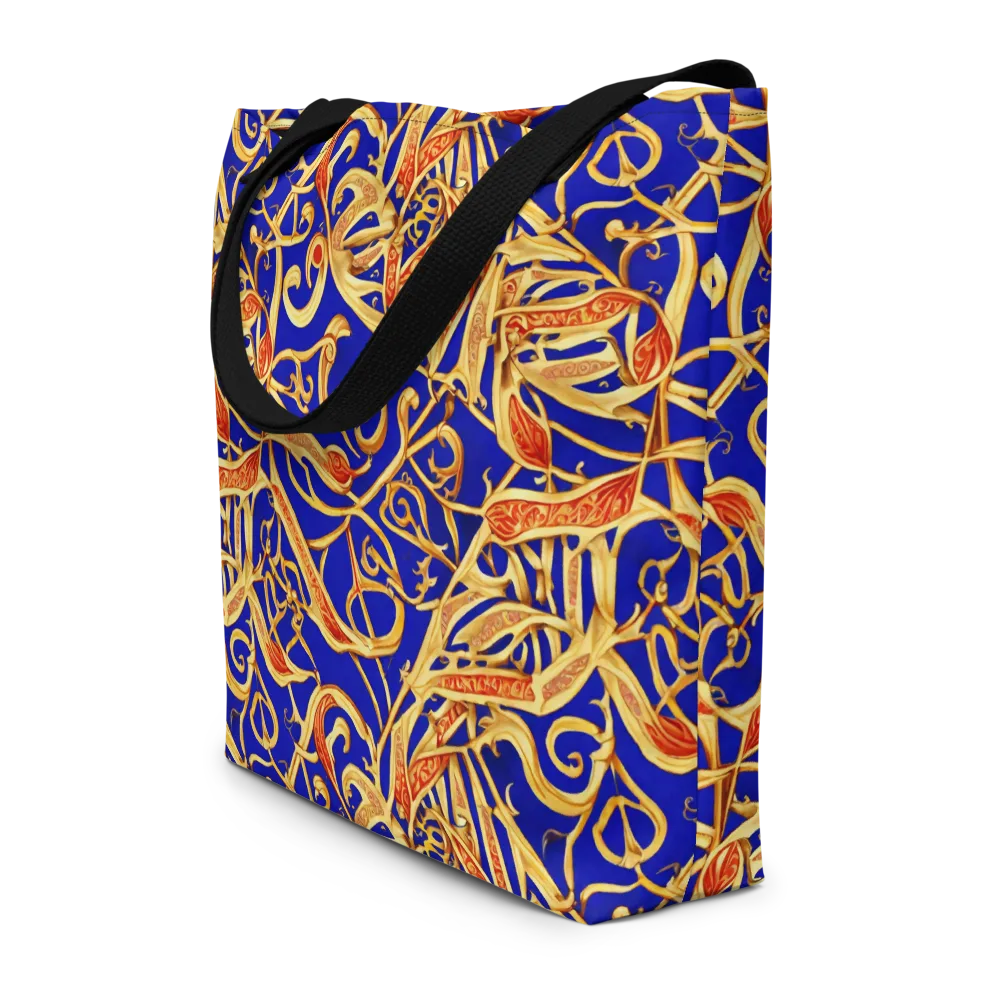 Royal Paisley on Large Tote Bag W/ Pocket — Front