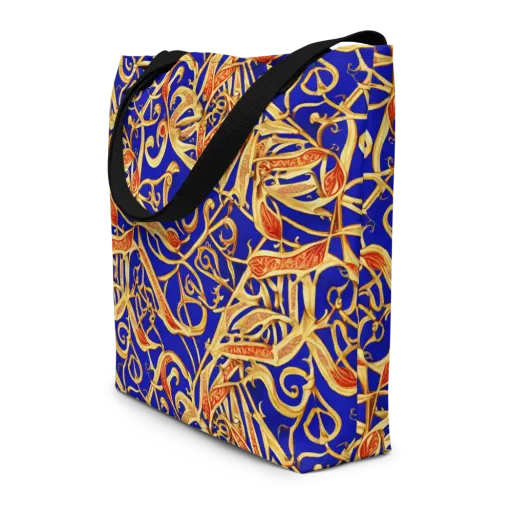 Royal Paisley on a Large Tote Bag W/ Pocket
