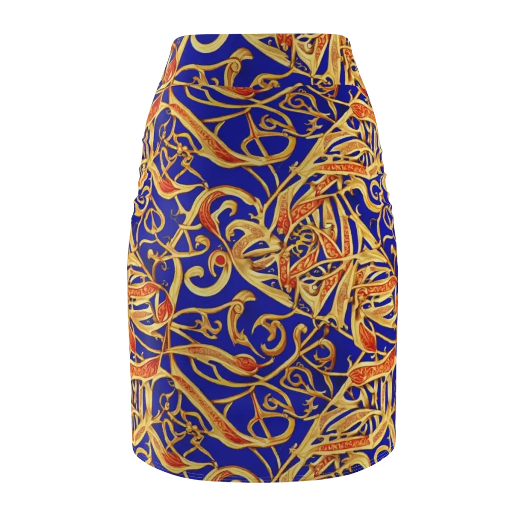Royal Paisley on Pencil Skirt — Back