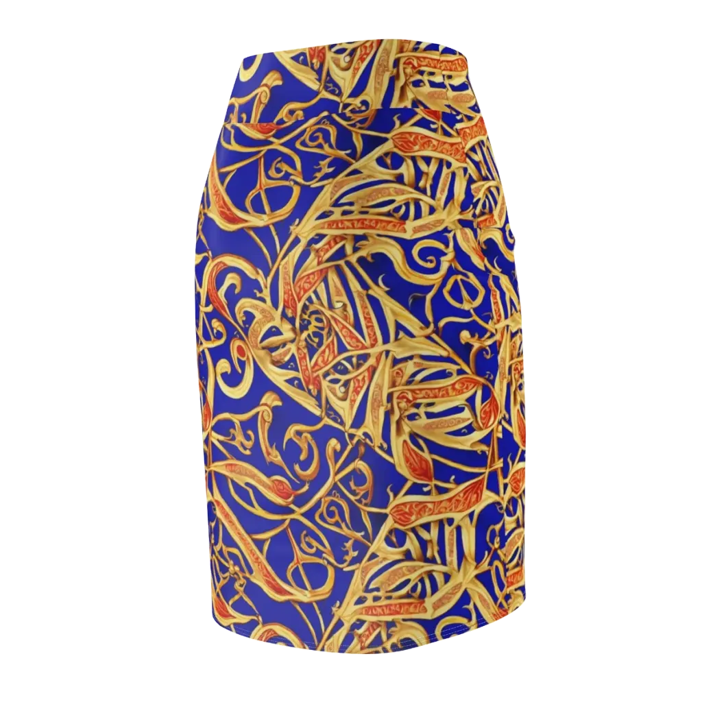 Royal Paisley on Pencil Skirt — Back Side