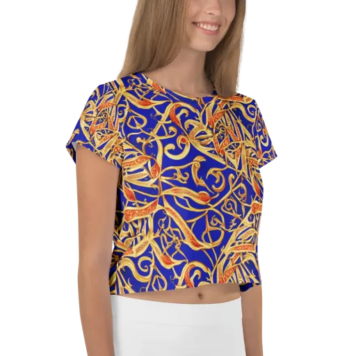 Royal Paisley on a Crop Tee