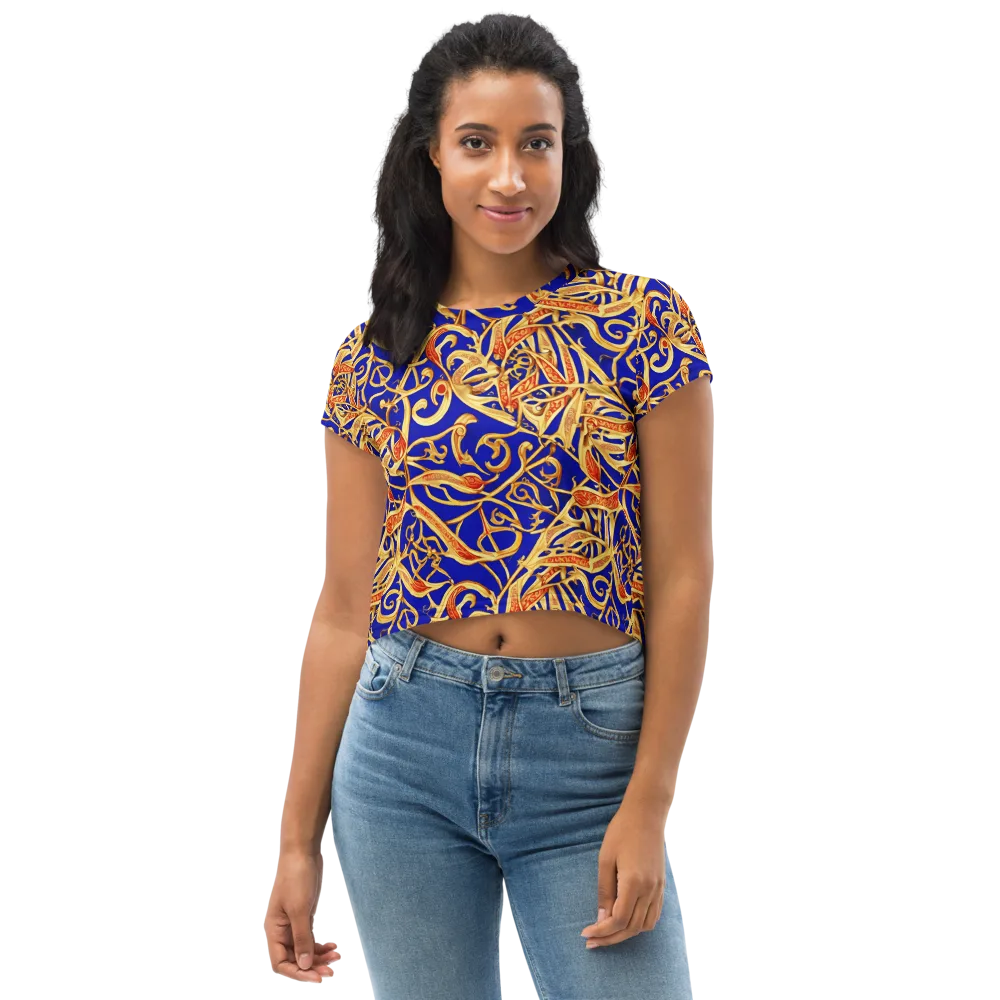 Royal Paisley on Crop Tee — Front