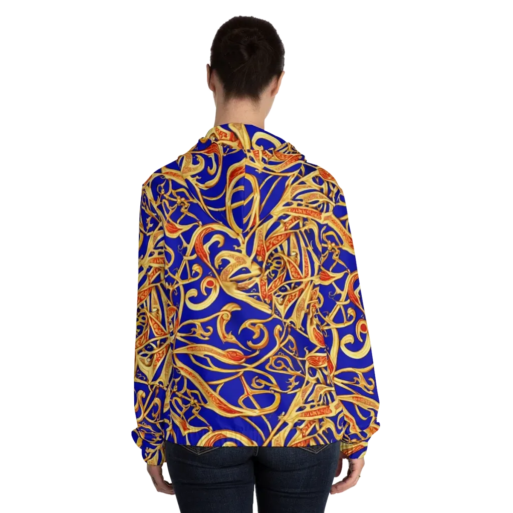 Royal Paisley on Women's Full-Zip Hoodie — Back On Person