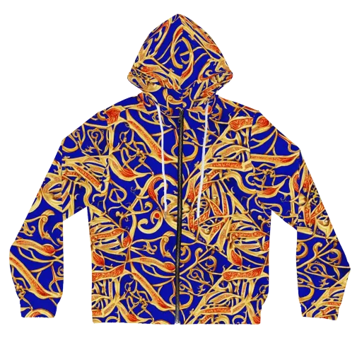 Royal Paisley on a Women's Full-Zip Hoodie