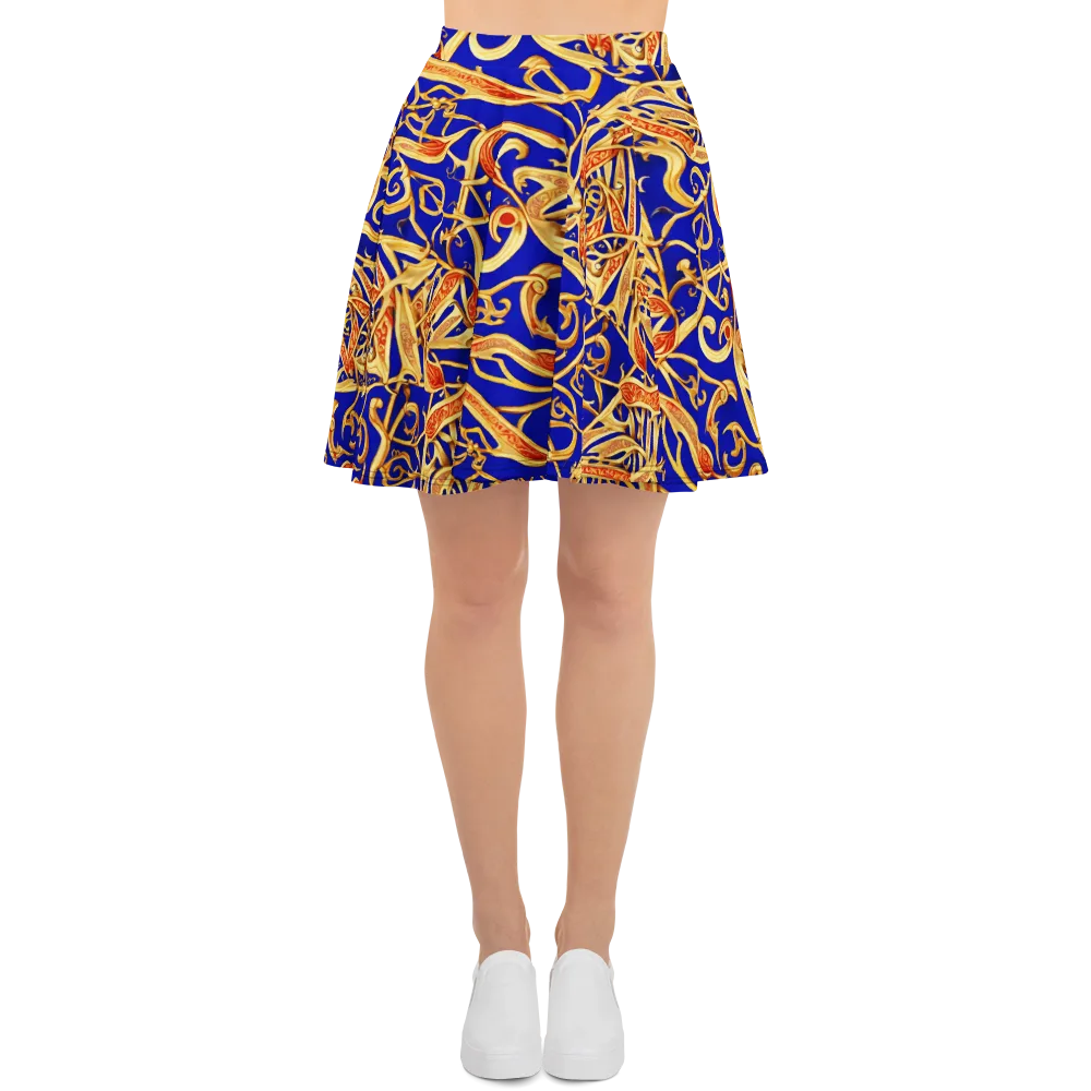 Royal Paisley on Skater Skirt — Front