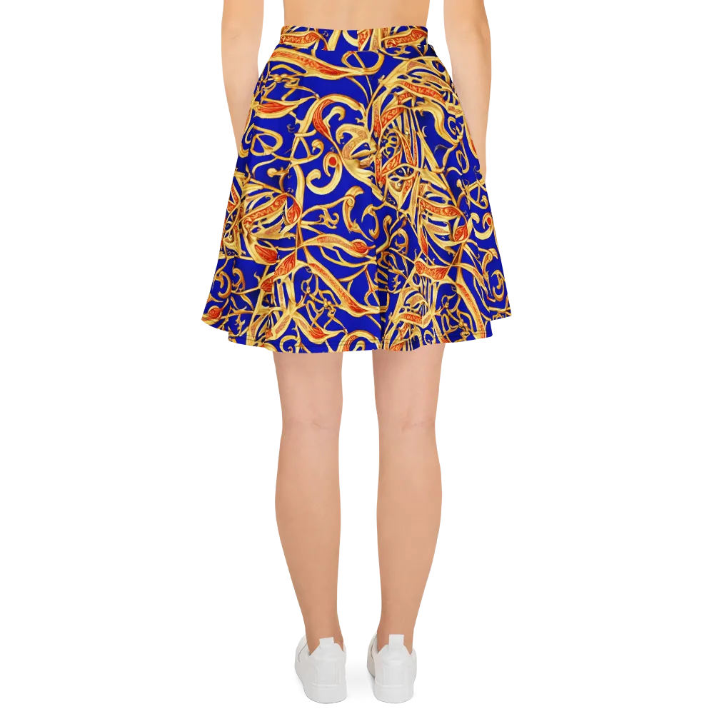 Royal Paisley on Skater Skirt — Back