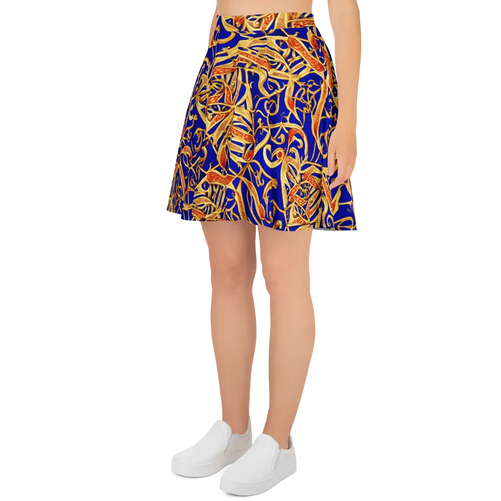 Royal Paisley on Skater Skirt — Left