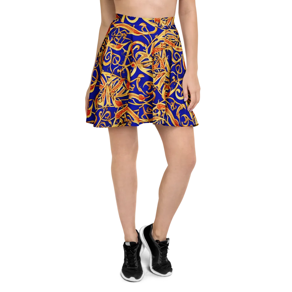 Royal Paisley on Skater Skirt — Front