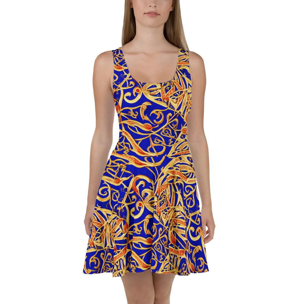 Royal Paisley on Skater Dress — Front