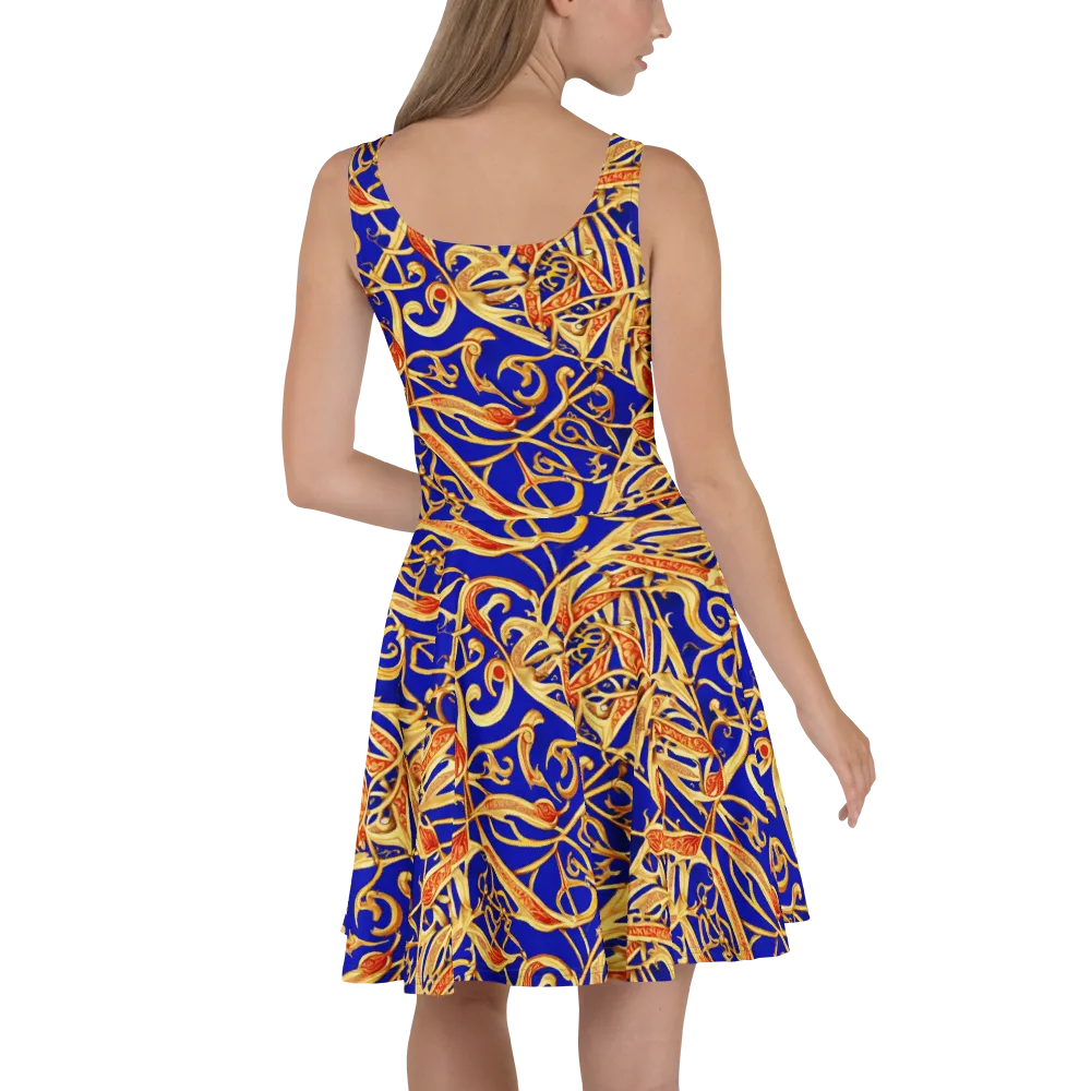 Royal Paisley on Skater Dress — Back